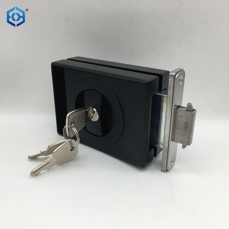 Lock de puerta corredera de aleación de zinc negro para el marco de puerta delgado de vidrio
