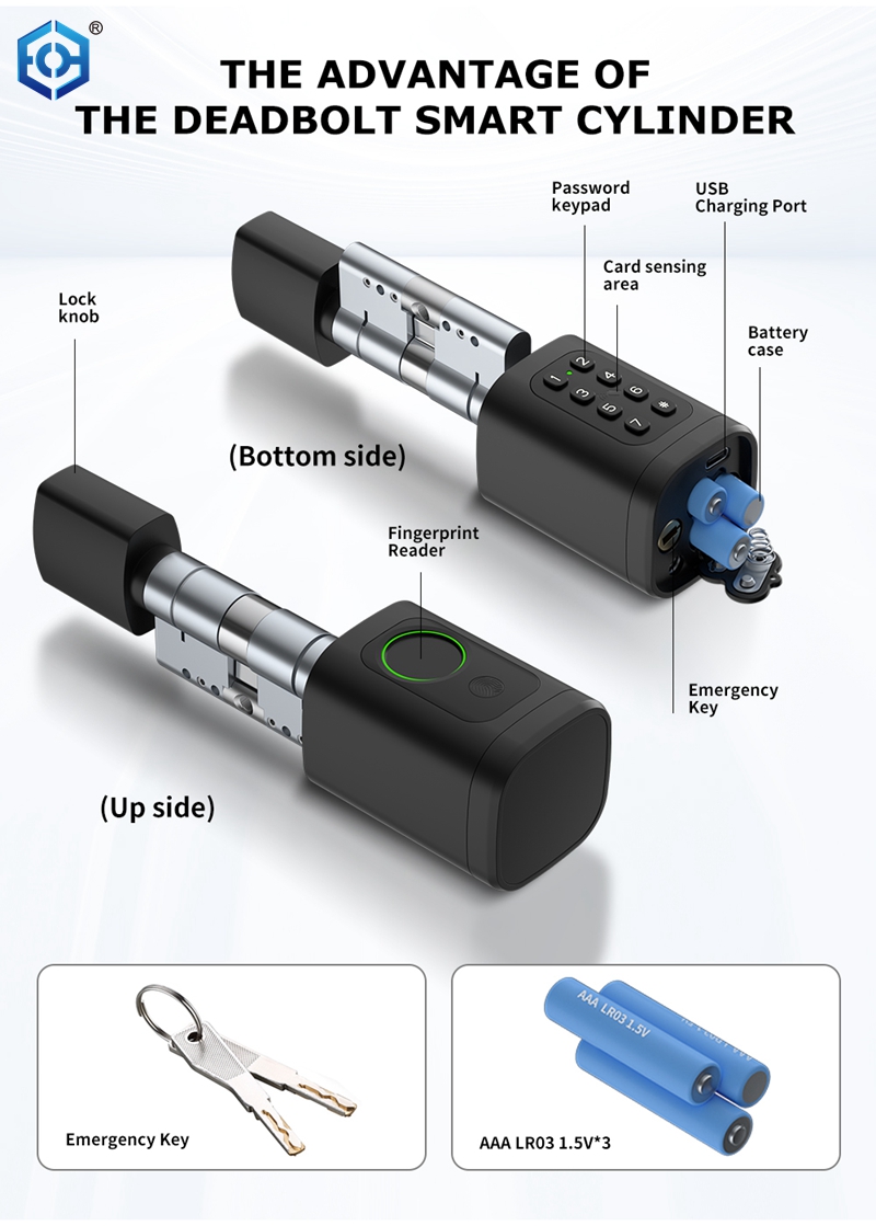 Cilindro de cerradura de puerta inteligente de Tuya