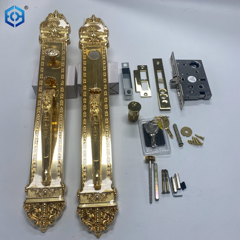 Lock de puerta de entrada de estilo estadounidense de latón sólido con perilla