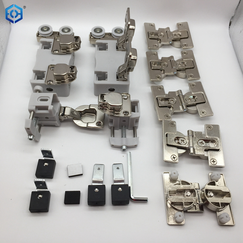Puerta plegable sin riel inferior para vestidor, armario empotrado, partición oculta, Hardware corredizo ajustable que ahorra espacio