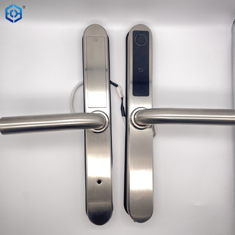 Contraseña de bloqueo de huellas dactilares Poorknob ajustable plateado impermeable para apartamento