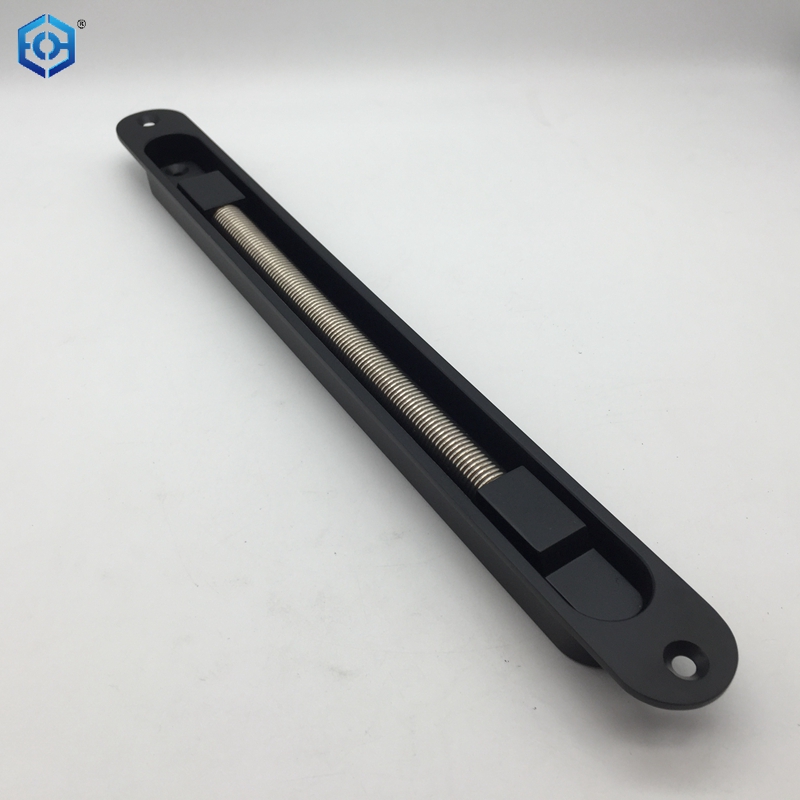 Lazo negro de la puerta de la aleación de aluminio para la protección del alambre del control de acceso del montaje de la mortaja