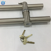 Cilindro de acero inoxidable y tirador de puerta de cristal, tirador de escalera de bloqueo