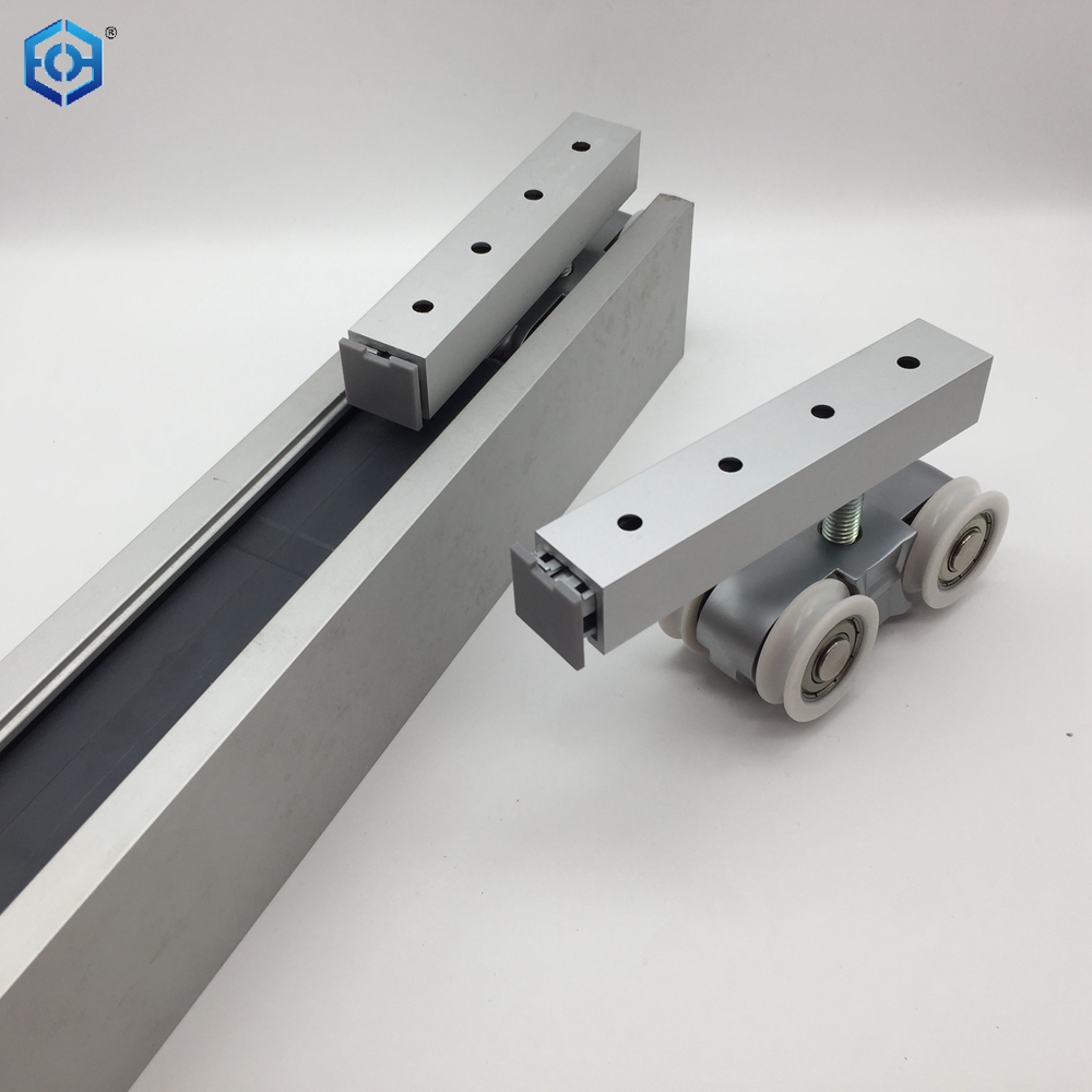 Kit de rodillos para puerta corredera de alta resistencia y cierre suave para puerta de madera de 100-150 kg