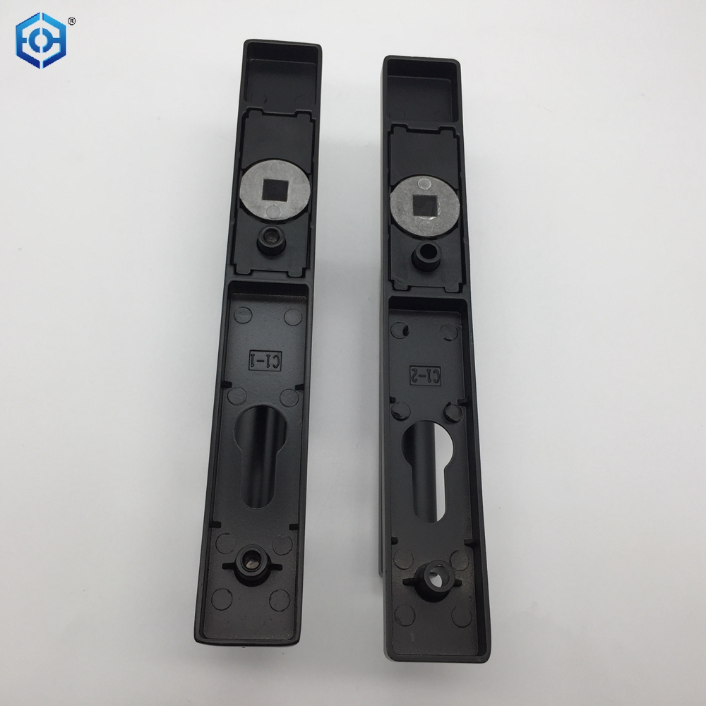 Cerradura de puerta con manija de palanca de aluminio negro para puertas de patio de UPVC
