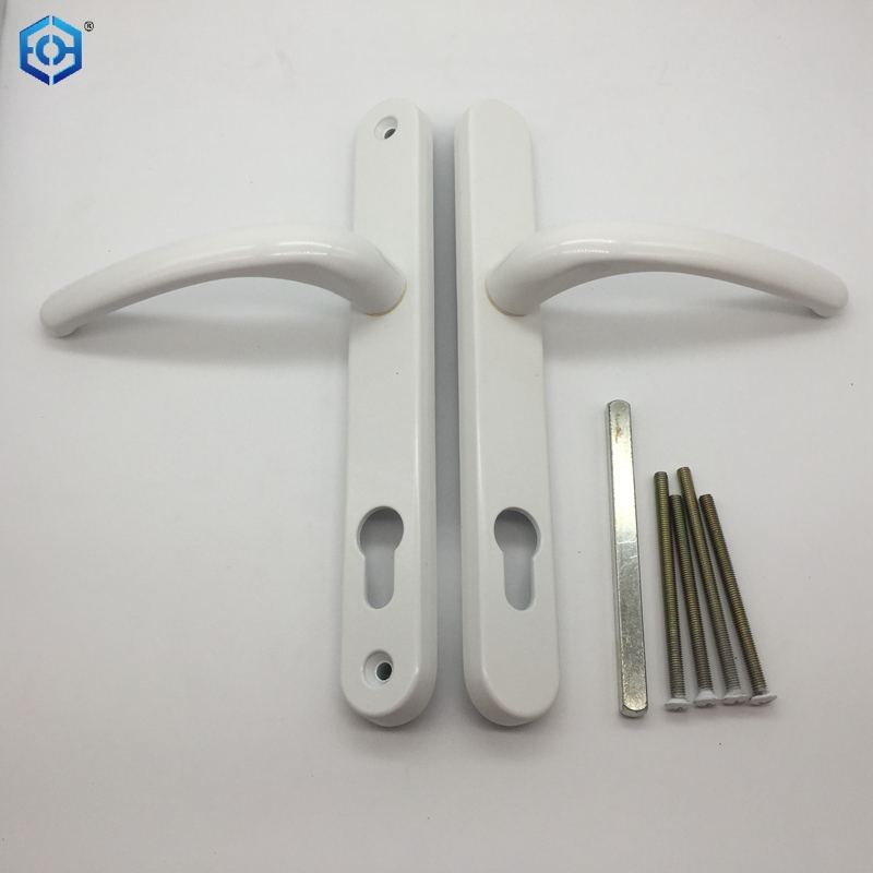 Manija de puerta plana UPVC, manija de puerta Interior negra, blanca y plateada, doble cara, 85/92mm, cerradura de puerta