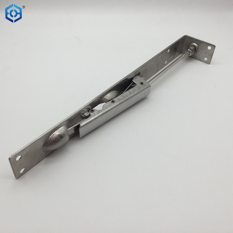 Perno rasante de acción de palanca para puertas francesas de acero inoxidable satinado de 300 x 25 mm