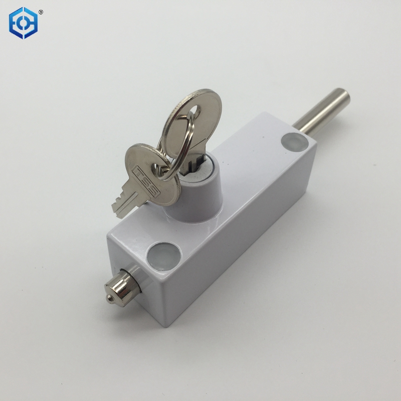 Puerta de patio corrediza blanca multiusos con llave y cerradura de perno
