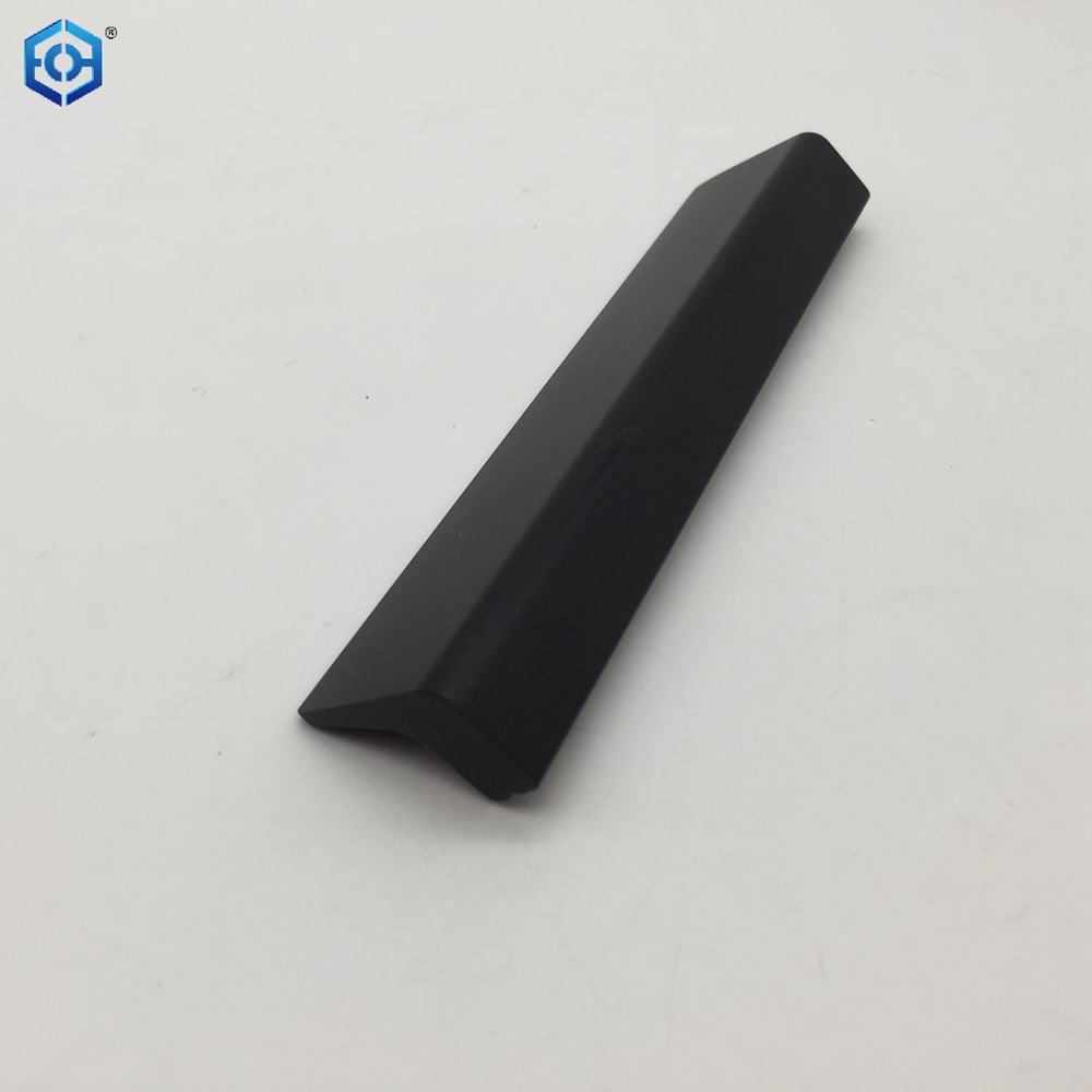 Tiradores de borde de dedo de aluminio negro, manija de perfil de cocina para muebles, cajón, armario, muebles de cocina
