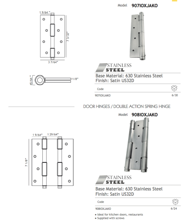 Bisagra de puerta de la primavera del acero inoxidable de la venta caliente 304