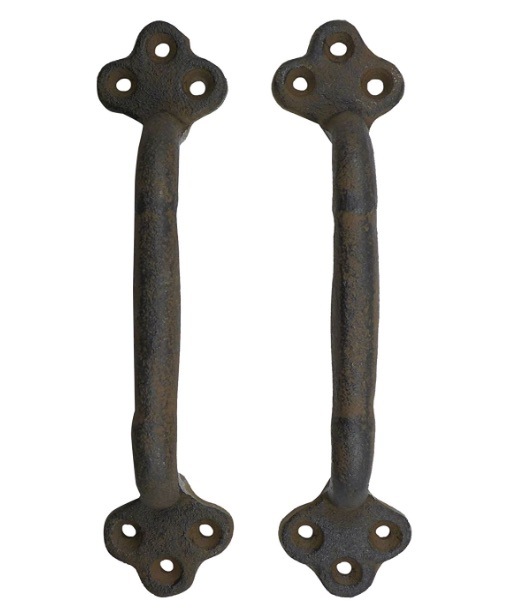 Manija de puerta de granero corrediza r&uacute;stica negra de acero al carbono resistente