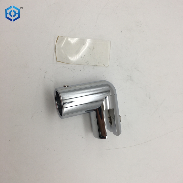 Abrazadera de conector de vidrio de latón 90 ° para tubería de cuarto de ducha φ19 o φ25 mm