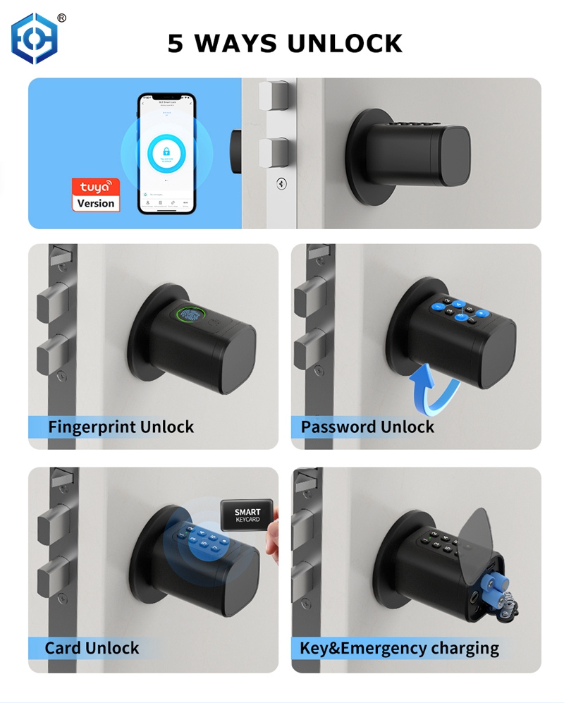 Cilindro de bloqueo de huellas dactilares