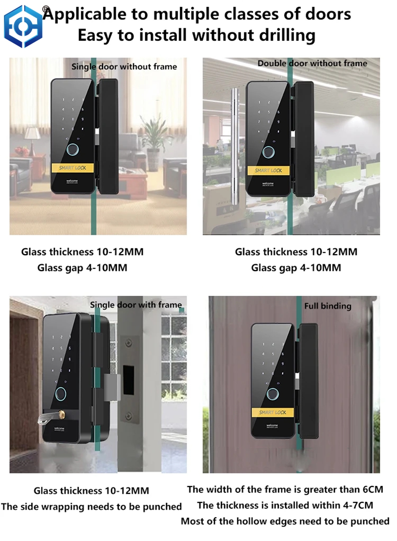 mech&oacute;n de la puerta del dormitorio de huella digital