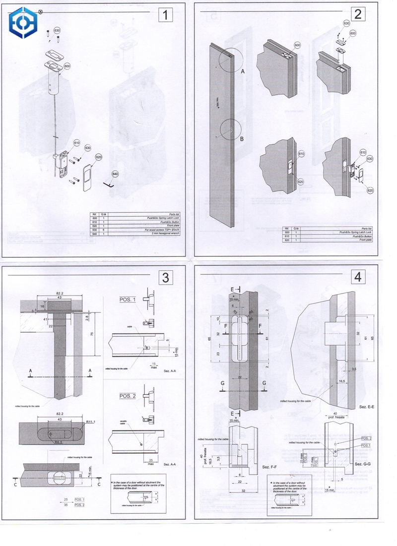 pestillo de la puerta oculta