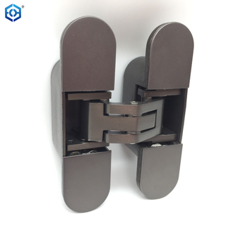 Bisagra de puerta oculta gris de acero inoxidable con cierre suave ajustable 3D moderna para puertas de madera Capacidad de 100 kg Ángulo de apertura de 180 2 mm