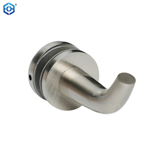 Satin Nickel Brass Glass Mount Patch Toilel Hook 