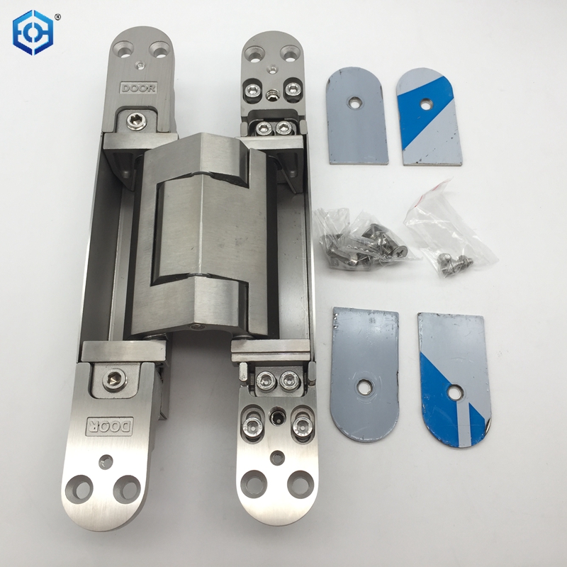 Bisagra oculta de ajuste 3D de acero inoxidable 304 de 240 mm para puerta de 200 kg