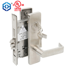 Manejo sólido de acero inoxidable Aprobación UL de estilo estadounidense Lock de puertas de mortaja de servicio pesado
