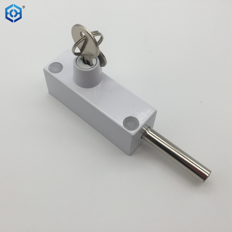 Puerta de patio corrediza blanca multiusos con llave y cerradura de perno