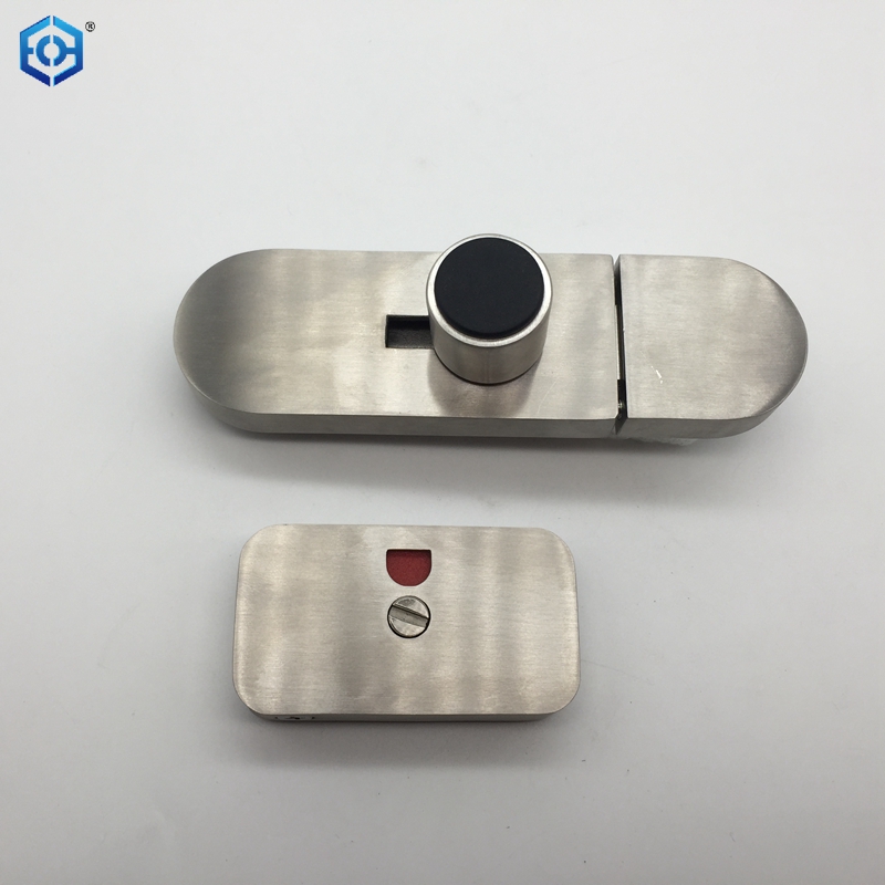 Hardware de partición de inodoro de acero inoxidable 316, indicador de pestillo deslizante, bloqueo de giro de pulgar