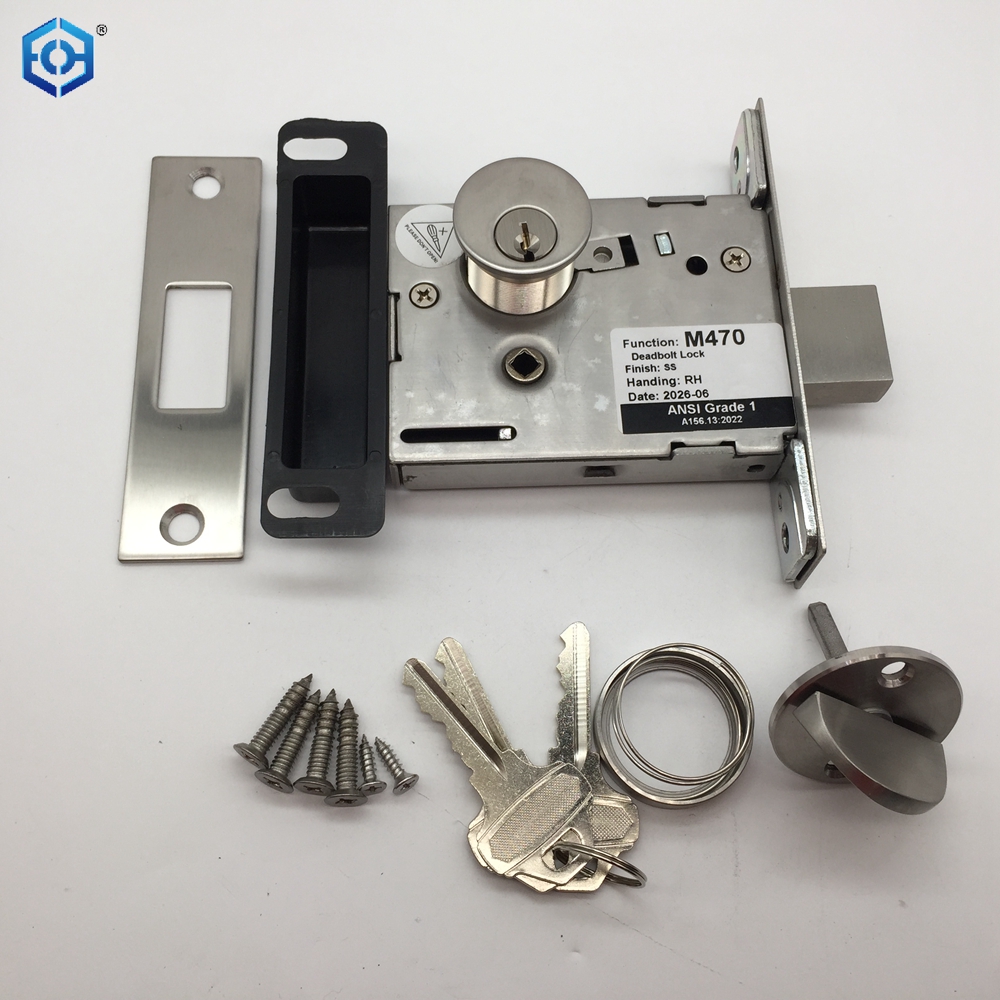 La cerradura de puerta de embutir ANSI de acero inoxidable estilo americano cumple con los estándares ANSI/BHMA A156.36