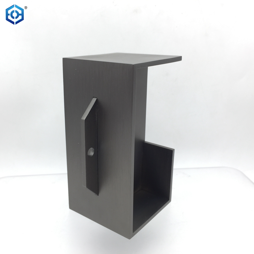 Tirador de puerta empotrada de acero inoxidable negro arma deslizante y manija de puerta empotrada