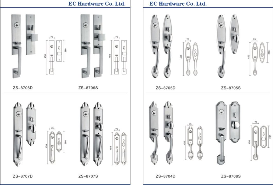 Nuevo dise&ntilde;o con manija de puerta LED de acero inoxidable patente 304 (TH-003)