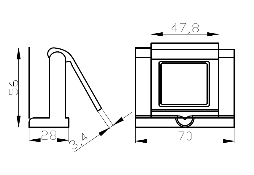 imagen del tama&ntilde;o del pestillo de la puerta de acero inoxidable