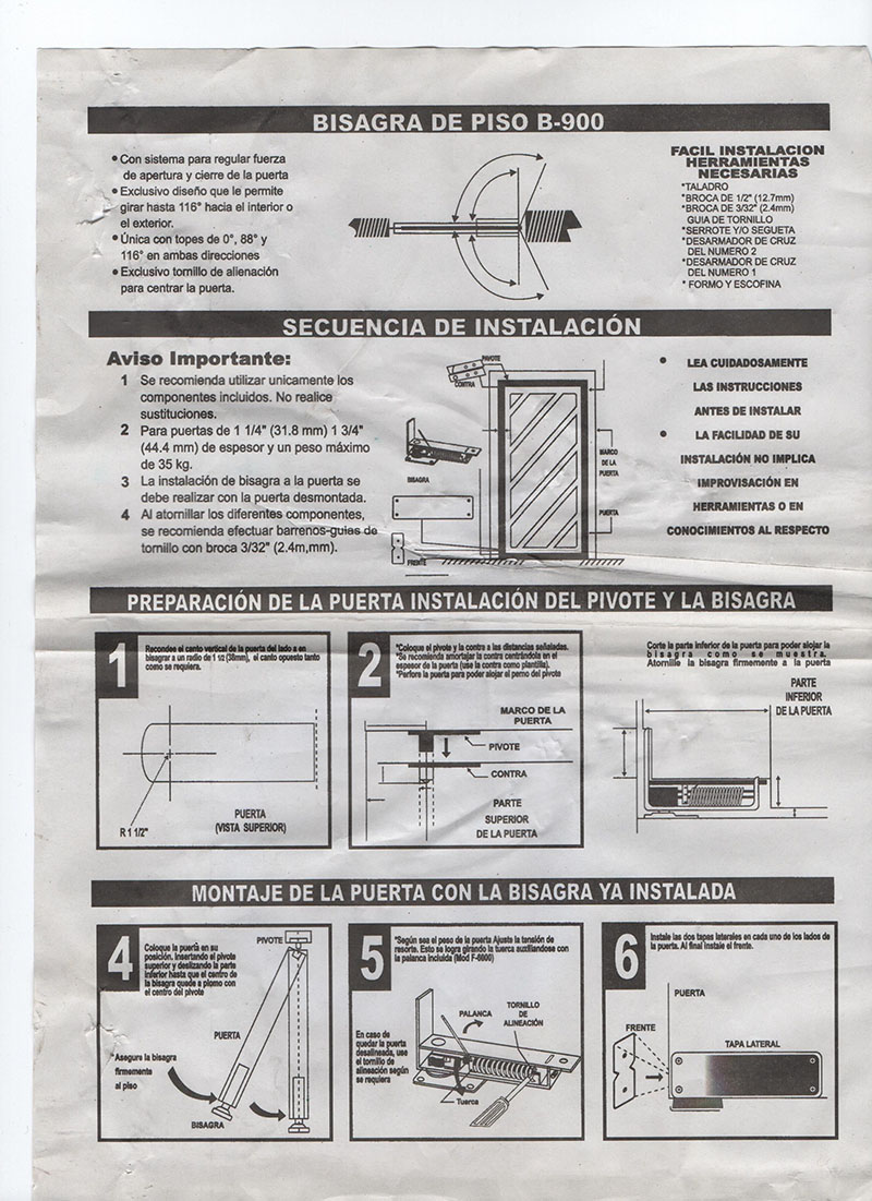 c&oacute;mo instalar el cierrapuertas con resorte para piso
