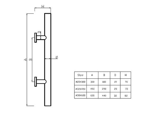hardware de la manija de la puerta de vidrio
