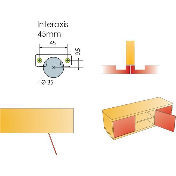 Bisagra de 110 grados