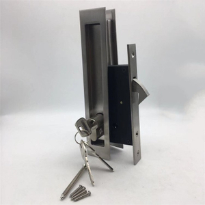 Cerradura de puerta deslizante de acero inoxidable Cerradura de puerta invisible con cerraduras de puerta deslizante de 3 llaves
