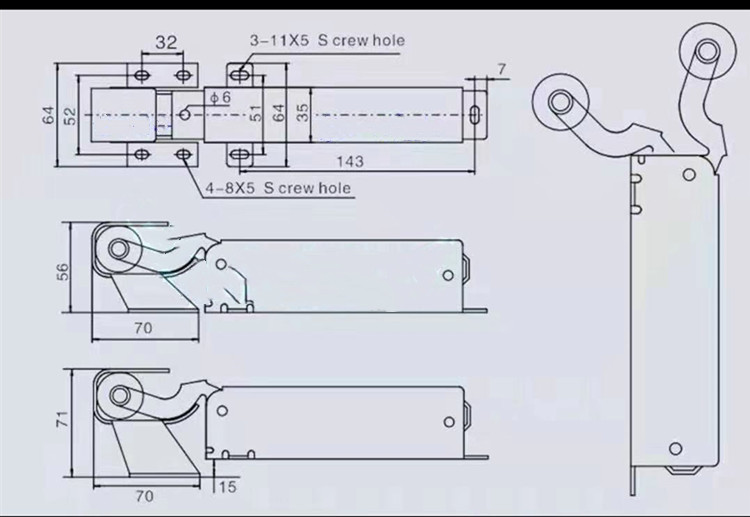 Cierrapuertas hidr&aacute;ulico de refrigerador de acero inoxidable 51b8f9a3b8_ 副本 _ 副本