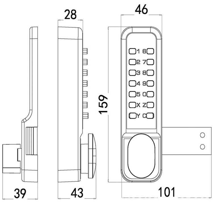 cerradura de seguridad digital de puerta de contrase&ntilde;a de combinaci&oacute;n
