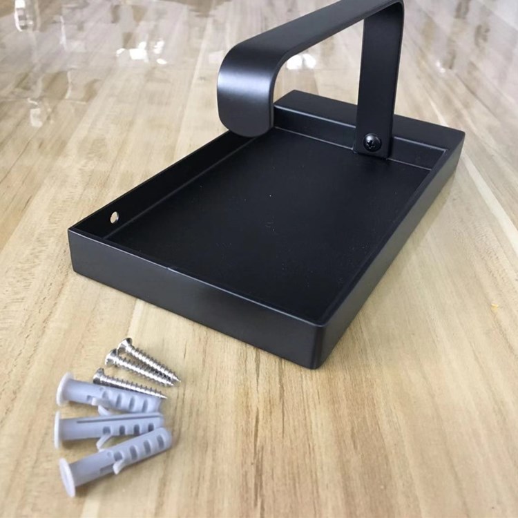 Exquisito estante de montaje en pared Soporte de papel higi&eacute;nico negro Ba&ntilde;o