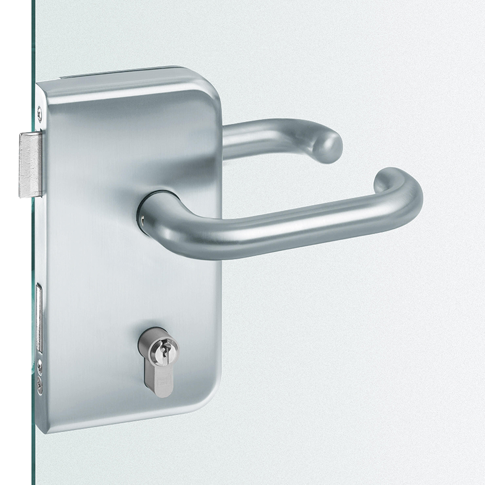 Cerradura de puerta de vidrio europea, borde redondo